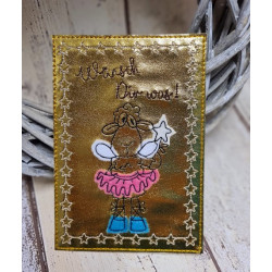 Stickdatei ITH - Postkarte Wunschschaf Wünsch Dir was Appli